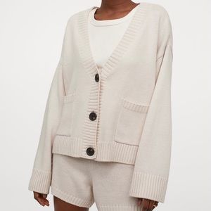 NWT Cream knit wool-blend cardigan